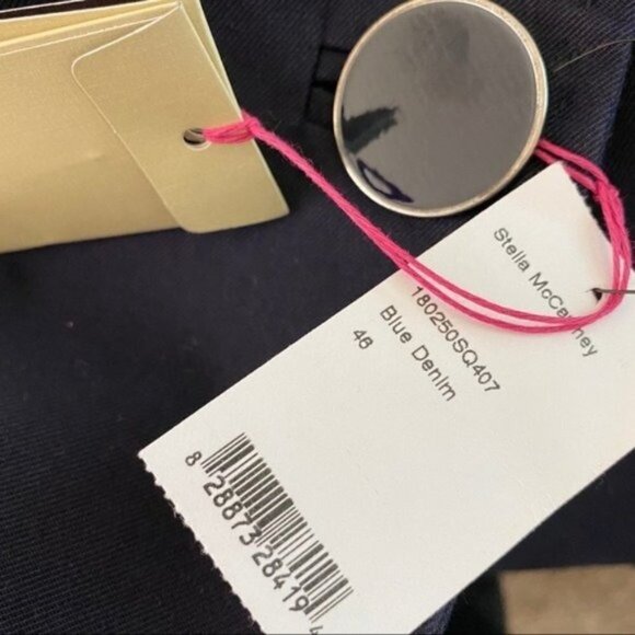 Stella McCartney Navy Blue Swing Coat with Oversized Enamel Buttons 46 US 12 - Picture 4 of 11